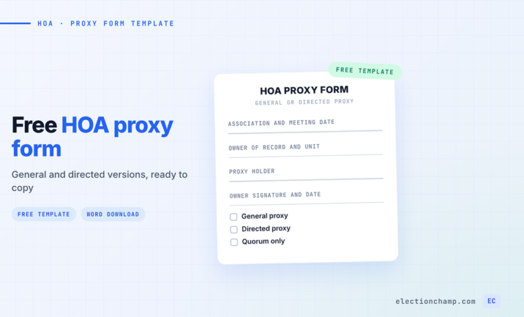HOA Proxy Form Template: Free Download and How to Use It