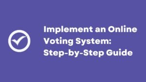 A graphic illustrating a modern, secure online voting process, showing digital devices connected to a ballot box icon, symbolizing a smooth transition to digital elections with community engagement, representing ElectionChamp's solution.